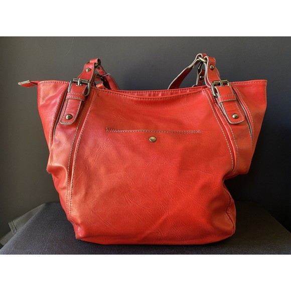 Red Handbag Nine West Faux Leather Shoulder Bag - Picture 2 of 12